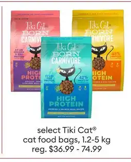 Petsmart select Tiki Cat cat food bags offer