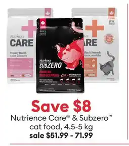 Petsmart Nutrience Care & Subzero cat food offer