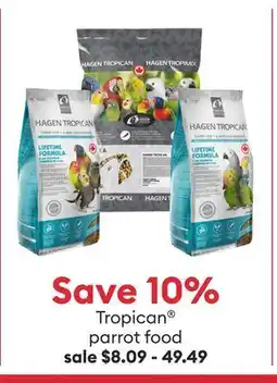 Petsmart Tropican parrot food offer