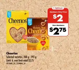 Wholesale Club CHEERIOS, 260 G - 292 G offer