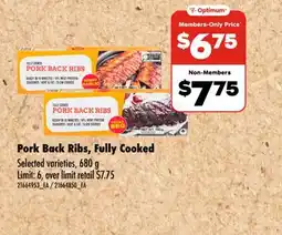 Wholesale Club PORK BACK RIBS, FULLY COOKED, 680 G offer