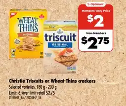 Wholesale Club TRISCUITS OR WHEAT THINS CRACKERS, 180 G - 200 G offer