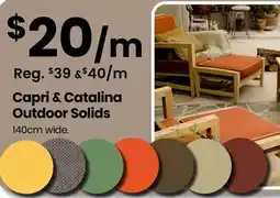 Fabricland Capri & Catalina Outdoor Solids offer