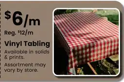 Fabricland Vinyl Tabling offer