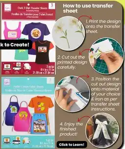 Fabricland How to use transfer sheet click here offer