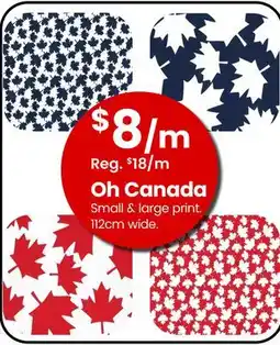 Fabricland Oh Canada Small & large print offer