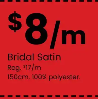 Fabricland Bridal Satin offer