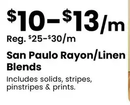 Fabricland San Paulo Rayon/Linen Blends offer