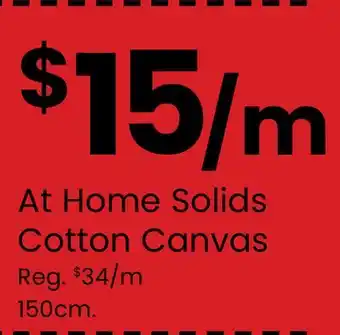 Fabricland At Home Solids Cotton Canvas offer