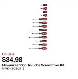 Bumper to Bumper 13pc Tri-Lobe Screwdriver Kit offer