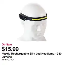 Bumper to Bumper Rechargeable Slim Led Headlamp - 350 Lumens offer