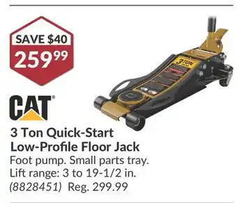 Princess Auto 3 Ton Quick-Start Low-Profile Floor Jack offer