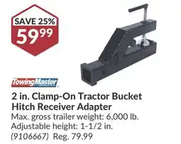 Princess Auto 2 in. Clamp-On Tractor Bucket Hitch Receiver Adapter offer