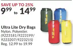 Princess Auto Ultra Lite Dry Bags offer