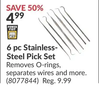 Princess Auto 6 pc Stainless-Steel Pick Set offer