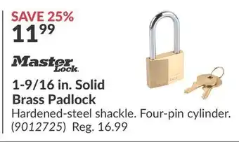 Princess Auto 1-9/16 in. Solid Brass Padlock offer