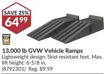 Princess Auto 13, 000 lb GVW Vehicle Ramps offer