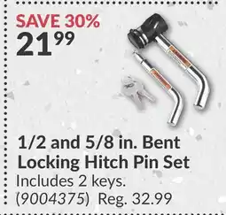 Princess Auto 1/2 and 5/8 in. Bent Locking Hitch Pin Set offer