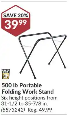 Princess Auto 500 lb Portable Folding Work Stand offer