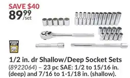 Princess Auto 1/2 in. dr Shallow/Deep Socket Sets offer