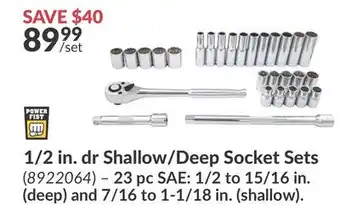 Princess Auto 1/2 in. dr Shallow/Deep Socket Sets offer