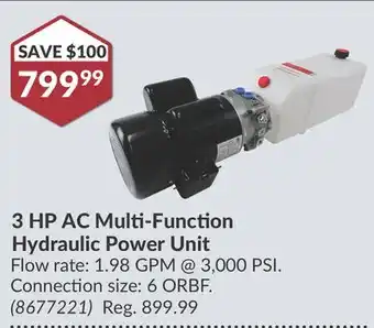 Princess Auto 3 HP AC Multi-Function Hydraulic Power Unit offer