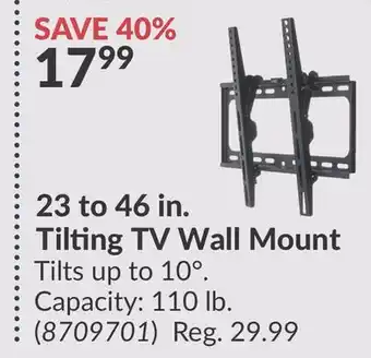 Princess Auto 23 to 46 in. Tilting TV Wall Mount offer