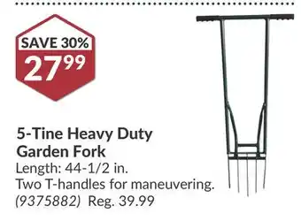 Princess Auto 5-Tine Heavy Duty Garden Fork offer