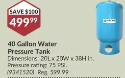 Princess Auto 40 Gallon Water Pressure Tank offer