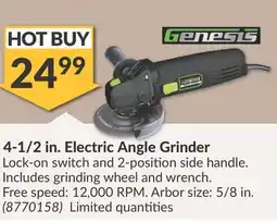 Princess Auto 4-1/2 in. Electric Angle Grinder offer