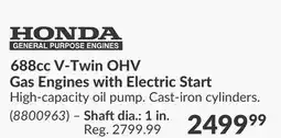 Princess Auto Honda 688cc V-Twin OHV Gas Engines with Electric Start offer