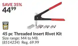 Princess Auto Power Fist 45 pc Threaded Insert Rivet Kit offer