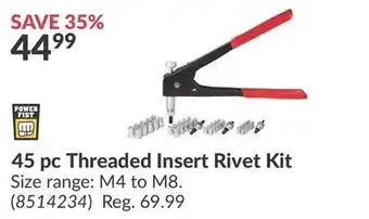 Princess Auto Power Fist 45 pc Threaded Insert Rivet Kit offer