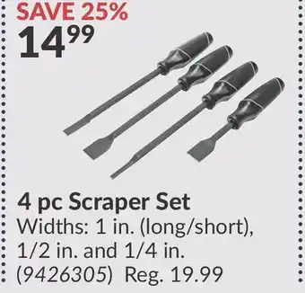 Princess Auto 4 pc Scraper Set offer