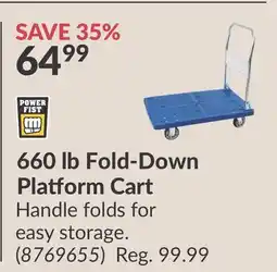 Princess Auto Power Fist 660 lb Fold-Down Platform Cart offer