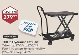 Princess Auto 500 lb Hydraulic Lift Cart offer