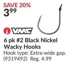Princess Auto VMC 6 pk #2 Black Nickel Wacky Hooks offer