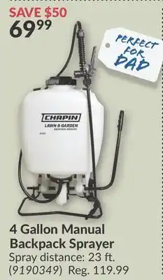 Princess Auto 4 Gallon Manual Backpack Sprayer offer