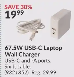 Princess Auto 67.5W USB-C Laptop Wall Charger offer
