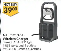 Princess Auto 4-Outlet/USB Wireless Charger offer