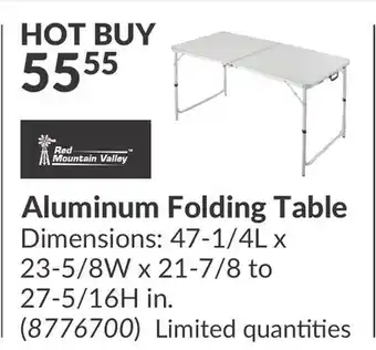 Princess Auto Aluminum Folding Table offer