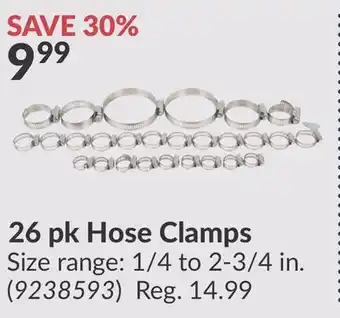 Princess Auto 26 pk Hose Clamps offer