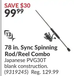 Princess Auto 78 in. Sync Spinning Rod/Reel Combo offer