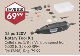 Princess Auto 15 pc 120V Rotary Tool Kit offer