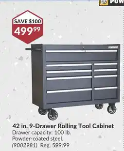 Princess Auto 42 in. 9-Drawer Rolling Tool Cabinet offer