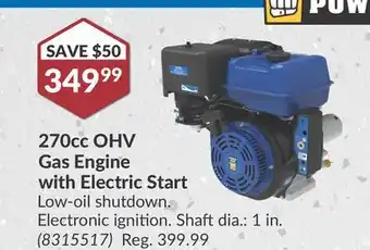 Princess Auto 270cc OHV Gas Engine with Electric Start offer
