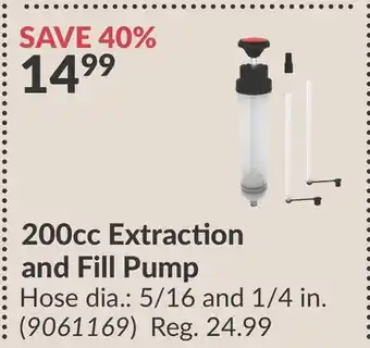 Princess Auto 200cc Extraction and Fill Pump offer