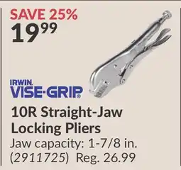 Princess Auto 10R Straight-Jaw Locking Pliers offer