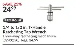 Princess Auto T-Handle Ratcheting Tap Wrench offer