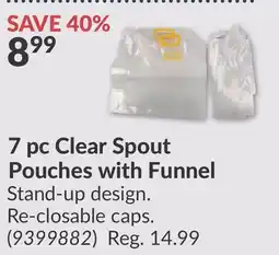 Princess Auto 7 pc Clear Spout Pouches with offer